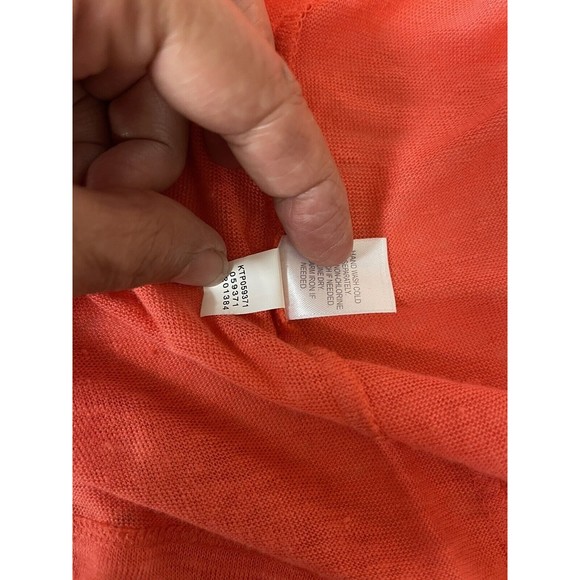 J. JILL Pure Jill Linen Cardigan Sweater Open Front Coral Long Size Small - Picture 7 of 7